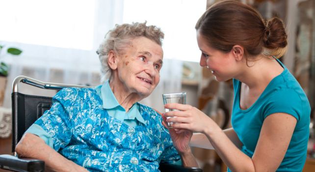 an elderly man showing happiness